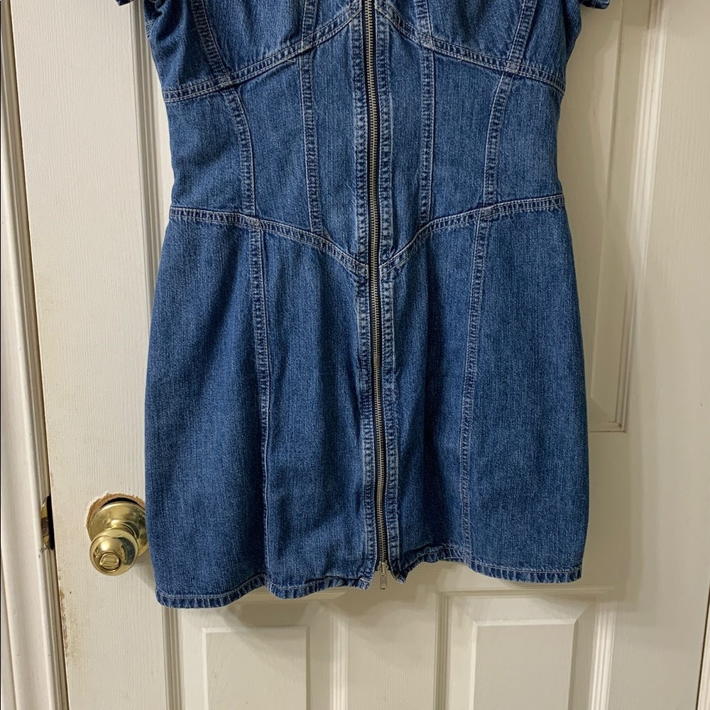 🌷3 for $25🌷Parasuco, US 11 (Juniors), Blue Denim Short Sleeve Front Zipper Dress - Picture 4 of 10
